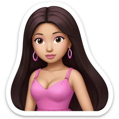 Nicki Minaj with long dark brown hair sticker