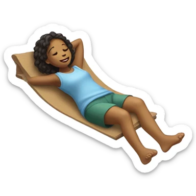 girl laying and swinging feet lovingly sticker