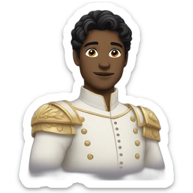 white prince with black hair sticker