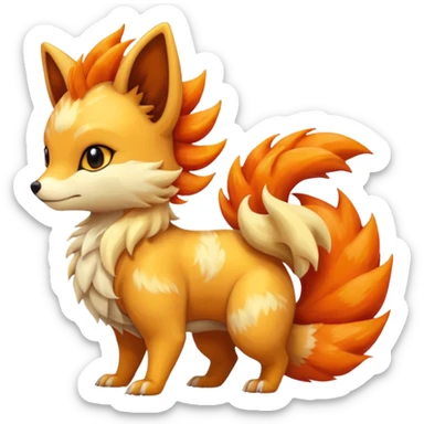 Sandshrew-Ninetails-Fennekin-Vulpix-fusion sticker