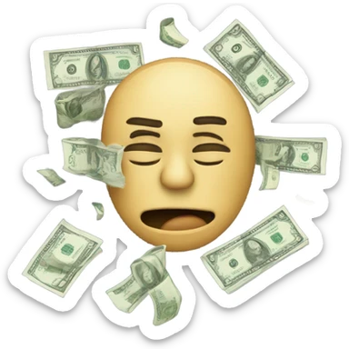 face crying money and smoking sticker