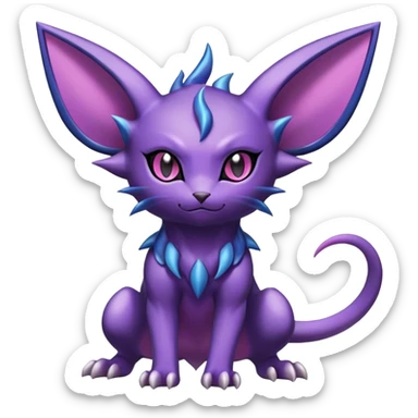 Shiny Dark Cute Edgy Cool Espeon-Haunter-Nidorino-Liepard-Nidoking-fusion-hybrid full body  sticker