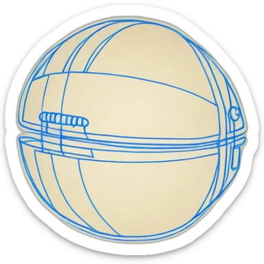  Outline of an American football ball in a blueprint drawing sticker