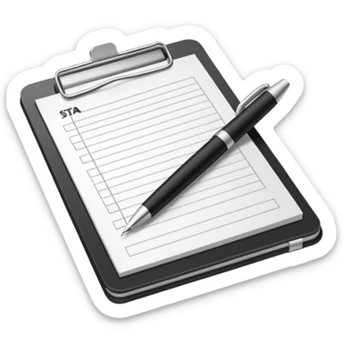 paper with a pen that says Estrategia Fiscal sticker