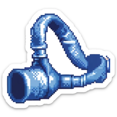 Pixelated blue VO2 max test mouthpiece, exercise testing equipment sticker