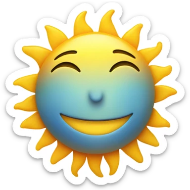 Happy, Diligent, wondering sun sticker