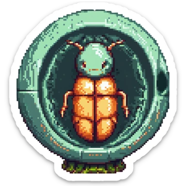 MRI embryo digital fetal small shape in otherworldly bubble, eerie, horror, pupa, crystalis, in-utero, sea-life, crustaceanoid, photorealism sticker