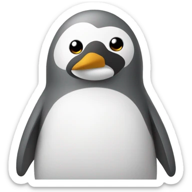 Pingouin gris et blanc avec un tout petit becs  sticker