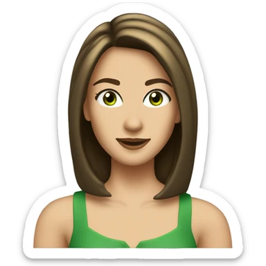 pretty 40 year old woman with grass green eyes and shoulder length straight brown hair diamond tiara sticker