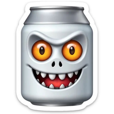 Crea un emoji de una lata de monster blanca sticker