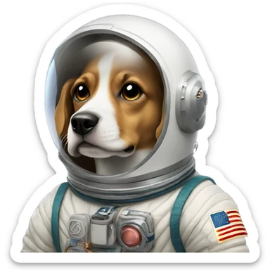 dog in spacesuit sticker
