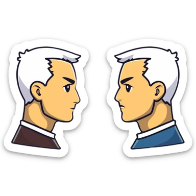 two men, gay couple, breaking up, expressive cartoon sticker style sticker