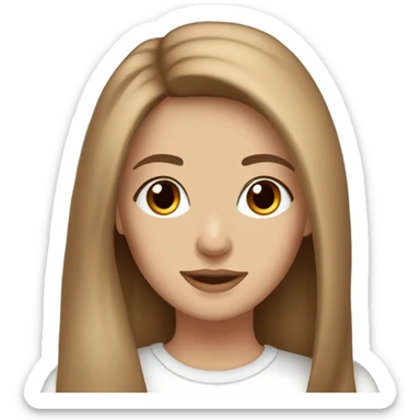 beautiful woman, straight long light brown hair, brown eyes With Maltese dog sticker