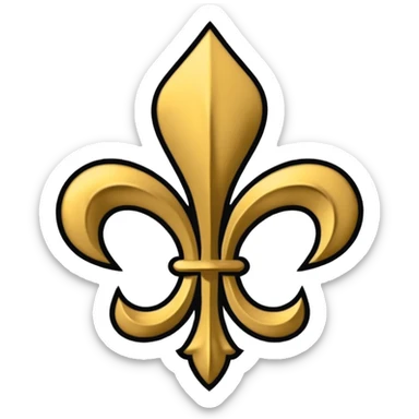 Louisiana state outline state black and fluer de lis gold sticker