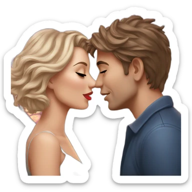 Romantic couple kiss in the London eye sticker