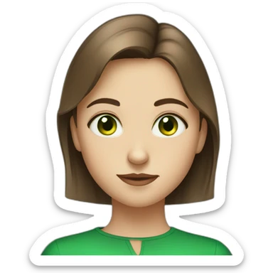 belarussian girl wirh very short brown hair piercing in nose and green eyes sticker