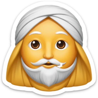 Bir baş örtülü mor kıyafetli  büyükanne sticker