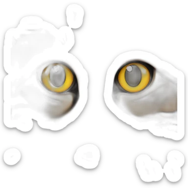 Orange and black cat with yellow eyes and green pupils sticker