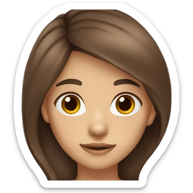 a girl with long dark brown hair with red coloring that covers almost all of her hair, brown eyes, light skin tone  sticker
