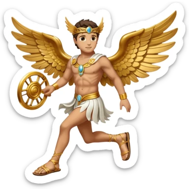 hermes greek god gold wing sandals sticker