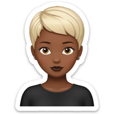 white girl pixie cut black  sticker