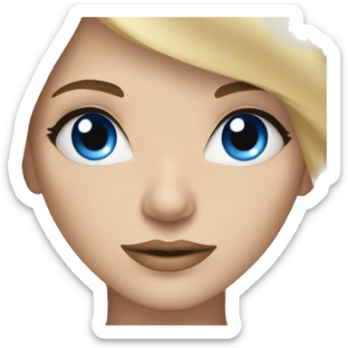 Long eyelashes blue eyes blonde hair woman sticker
