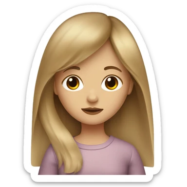 Girl with brown hair and blond curtain bangs and red eyes  sticker