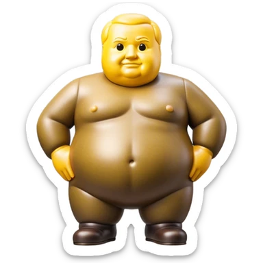 Cinematic Realistic Botero Sculpture Emoji, depicted as an exaggerated voluminous sculpture in the signature style of Fernando Botero, rendered with rich textures and vibrant artistic lighting that captures its playful grandeur. sticker