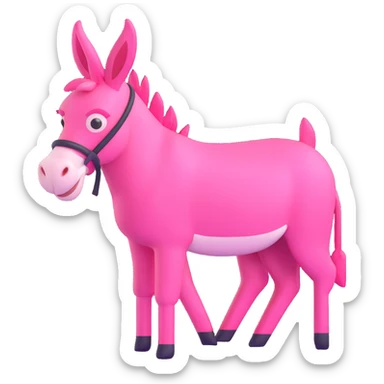 pink donkey sticker