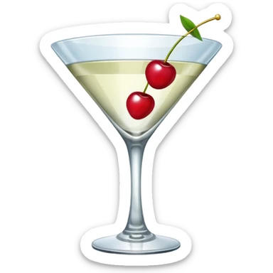 martini glass with cherry decoration sticker