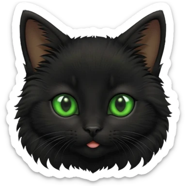 A photo-realistic digital illustration of a black kitten sticker
