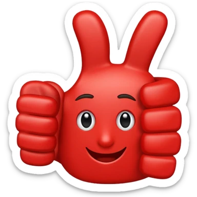 crea un dedo de like en color rojo al centro debe ir la frase caja cusco sticker