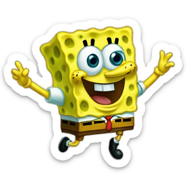 spongebob che gioca a palla sticker