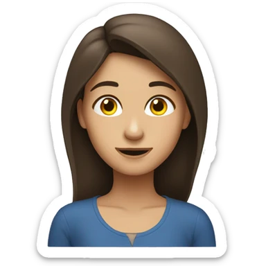 A relieved brunette thinking “Phew!” sticker