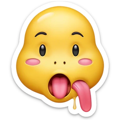 drooling emoji with tongue out sticker