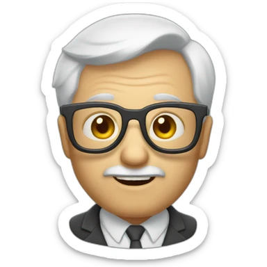 Un vieux chauve avec des lunettes sticker