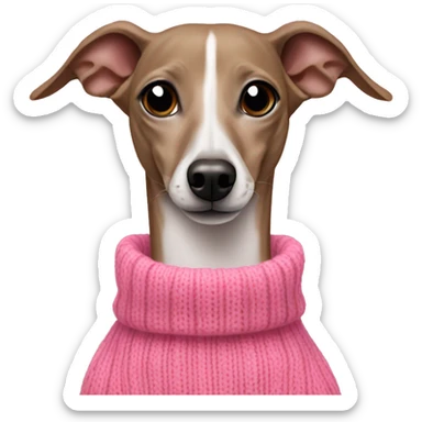 italian greyhound in a pink sweater sticker