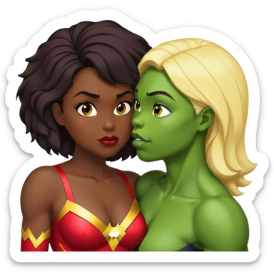 The Flash in Kiss She Flash Girl Romantic Hulk "3d Emoji Old" sticker
