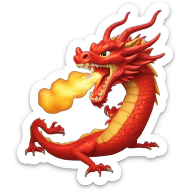 Red-Chinese-dragon-spit-fire sticker