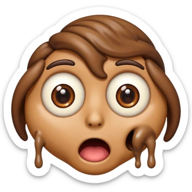 Shocked emoji with poop in his eyes sticker