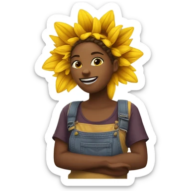 Chica sosteniendo un Girasol  sticker