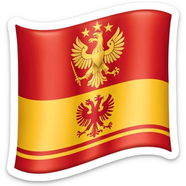 combine half the macedonian flag with half the polish flag so there is an even amount of each in the one flag. keep the colours of the flags the same do not merge them. just cut half of each and put them together, the polish flag is this 🇵🇱 and macedonian is this 🇲🇰 sticker