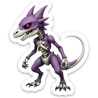 Badass Edgy Dark Evil Spectral Dusky Spooky Skeletal Cool shot Stylish Handsome Duskull-Marowak-Darkrai-Genesect-Fakémon-fusion (full body) sticker