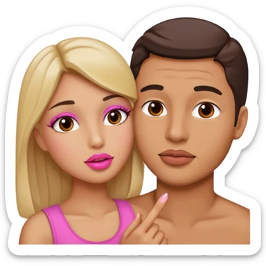 Öpüşen çift dudakları dudaklarına değer sticker