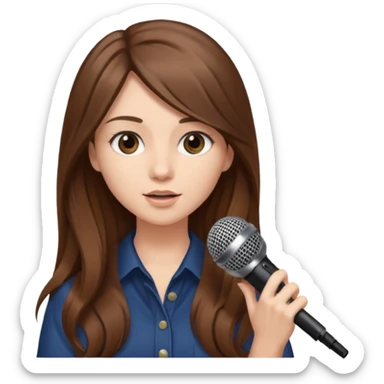 Singer Young woman – long hair, around 20s, holding microphone close sticker