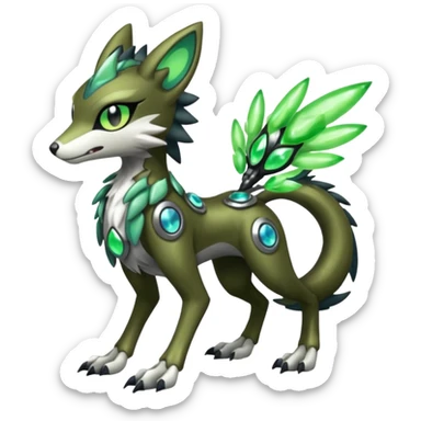 Meloetta-Zygarde-Sergal-Protogen-hybrid-fusion-Fakémon-creature, full body sticker