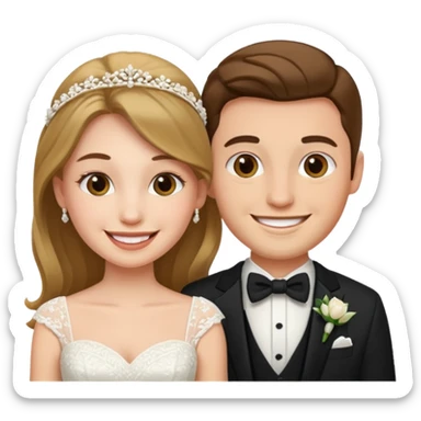 a man and a woman getting married sticker