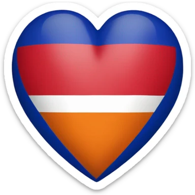 Heart in the color of the Armenian flag sticker