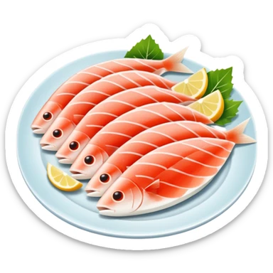 Sliced Raw White Fish sashimi sticker