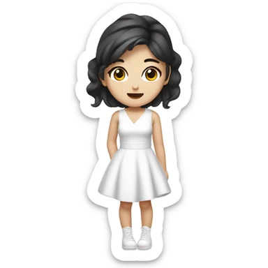 karina asian kpop cute white girl wearing white dress sticker